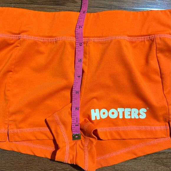 Hooters Orange Staff Waitress Spandex Booty Shorts Size XS - Picture 10 of 11